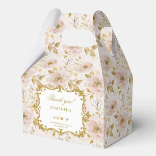 Caixa de Favoritos do Casamento Dourado bonito com