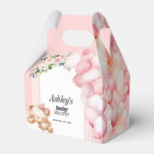 Caixa de Favoritos do chá de fraldas, Urso Rosa e
