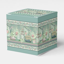 Caixa de Favoritos do Chá e Rosas do Teal Vintage