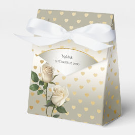 Caixa de Favoritos do Coração Dourado das Rosas Br