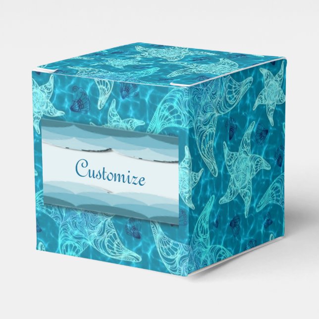 Caixa de Favoritos do Cubo do Peixe Azul Aqua (Frente)