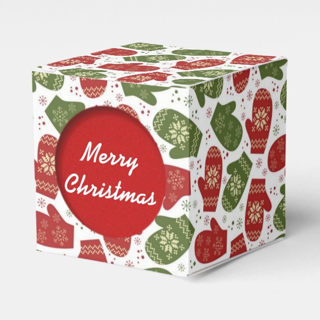 Caixa de Favoritos do Cubo Padrão do Natal Mittens (Frente)