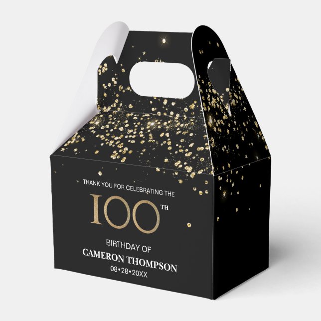 Caixa de Favoritos do Dourado Confetti Black 100 a (Frente)