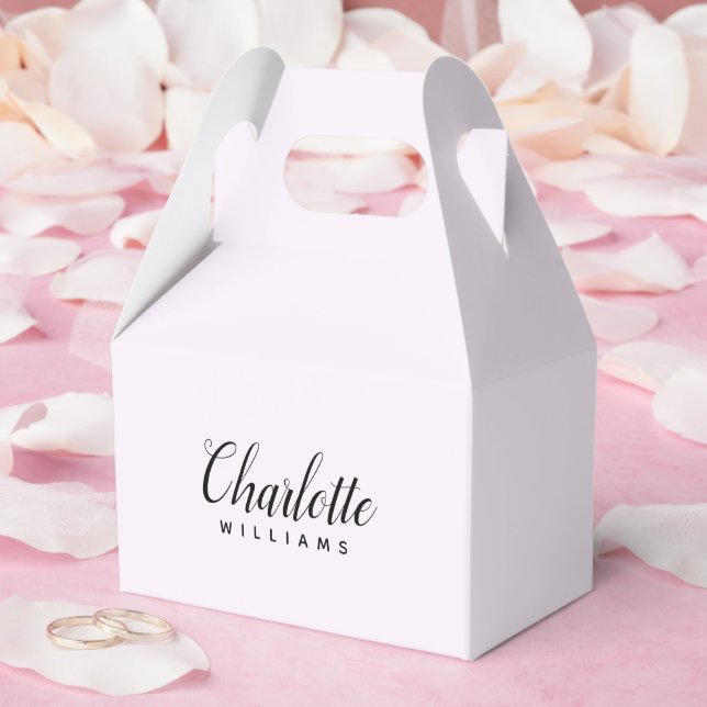 Caixa de Favoritos do Monograma Rosa Pastel Person (Casamento)