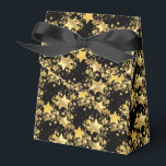 Caixa de Favoritos do Partido Dourado às Estrelas<br><div class="desc">Caixa de favores do partido mostrada em impressão de estrelas de ouro festivas. Preto Colorido Personalize este item ou comprar como está. Imagem do stock</div>