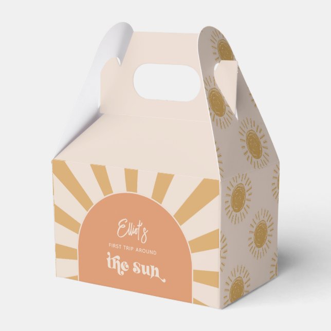 Caixa de Favoritos do Sol rosa e Dourada (Frente)