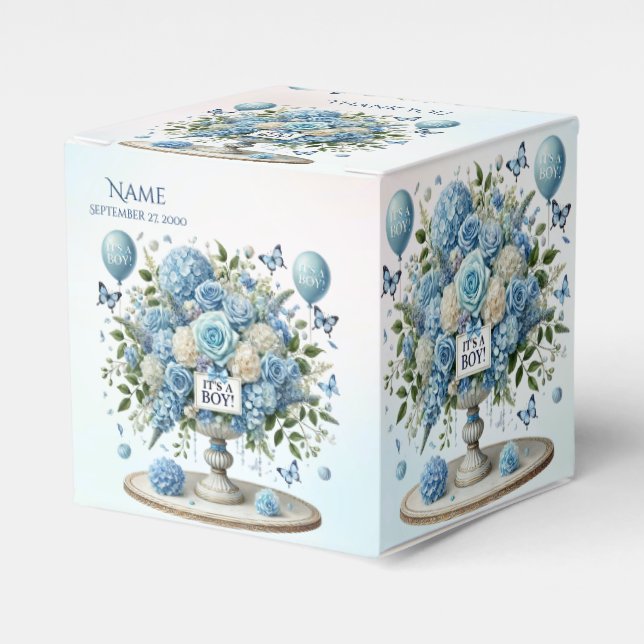 Caixa de Favoritos do Vase Floral Branco Azul (Frente)