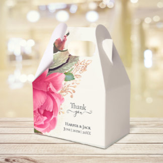 Caixa de Favoritos Dourados de Rosas Florais Rosa-