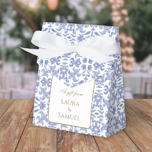 Caixa de Favoritos Dusty Blue e White Vintage