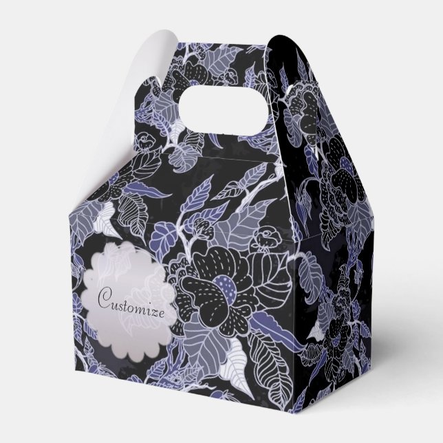Caixa de Favoritos Floral Gable Azul Elegante e Ci (Frente)