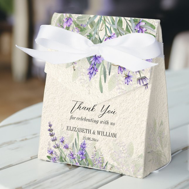 Caixa de favoritos personalizados da lavanda russa (Rustic lavender personalized favor boxes wedding favors cute favor box lavender themed)