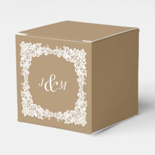Caixa de favoritos personalizados de renda castanh