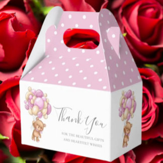 Caixa de Favoritos Rosa do Balão de Ursinhos para
