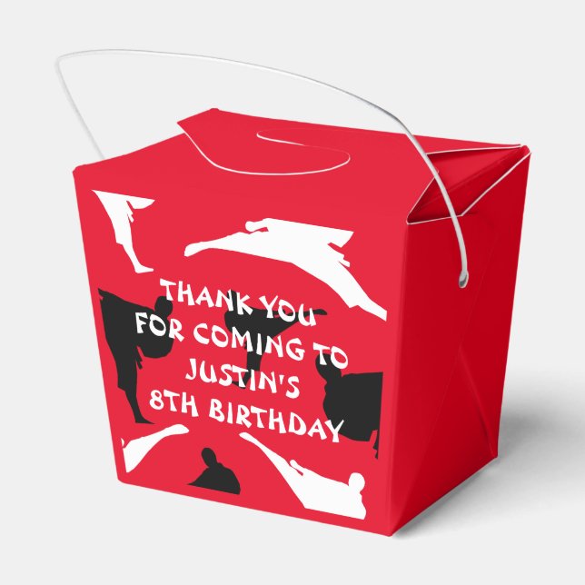 Caixa de Festa de aniversário de karatê de artes m (Verso)