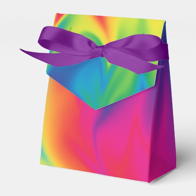 Caixa de Festa de aniversário do Rainbow Tie-Dye (Frente)