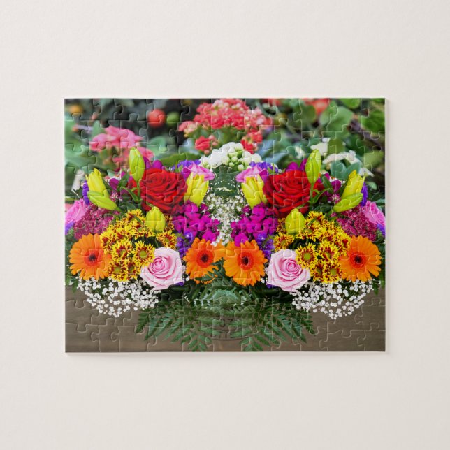 Caixa de Flores Floral Quebra-Cabeça (Horizontal)