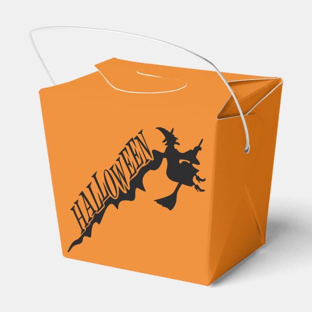 Caixa de Goodie do Dia das Bruxas Negra e Laranja (Verso)