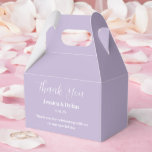 Caixa de Guloseimas para Festa<br><div class="desc">A caixa de lembrancinhas para festa é mostrada em uma cor lavanda elegante.
Personalize este item e mude o texto de exemplo para o seu.
Dica: Basta adicionar suas ótimas guloseimas e adicionar uma fita festiva.</div>