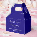 Caixa de Guloseimas para Festa<br><div class="desc">A caixa de lembrancinhas para festa é mostrada em uma cor azul real elegante.
Personalize este item e altere o texto de exemplo para o seu.
Dica: Basta adicionar suas ótimas guloseimas e adicionar alguma fita festiva.</div>