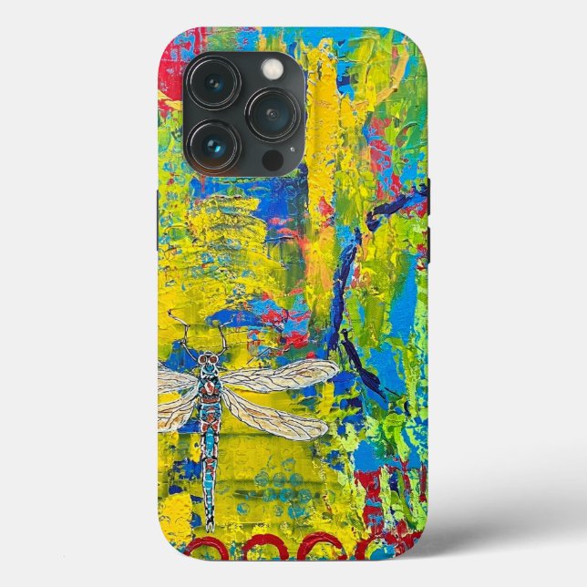 caixa de iPhone/iPad colorida da libélula (Verso)
