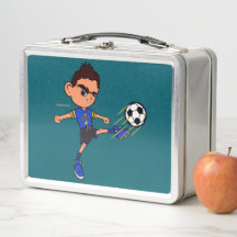 Caixa de Lanche de Metal Colecionável de Futebol,