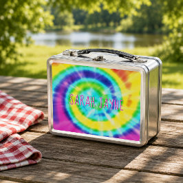 Caixa de Lanche de Metal Colorida Tie Dye Trippy A
