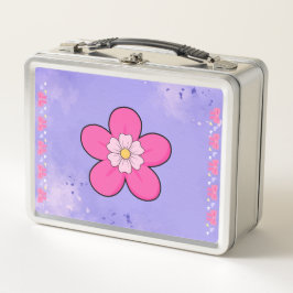 Caixa de Lanche Floral para Meninas