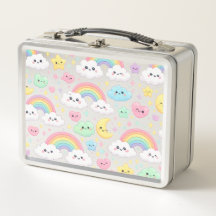 Caixa de Lanche Infantil Kawaii Colorida