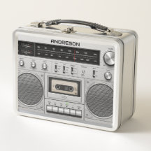 Caixa de Lanche Personalizada com Nome Boombox Vin