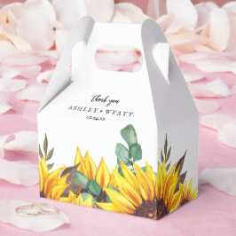 Caixa de Lembrança de Casamento com Girassóis Amar
