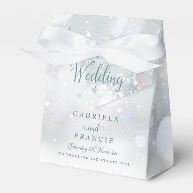 Caixa de Lembrança de Casamento com Primeiros Floc (Frente)