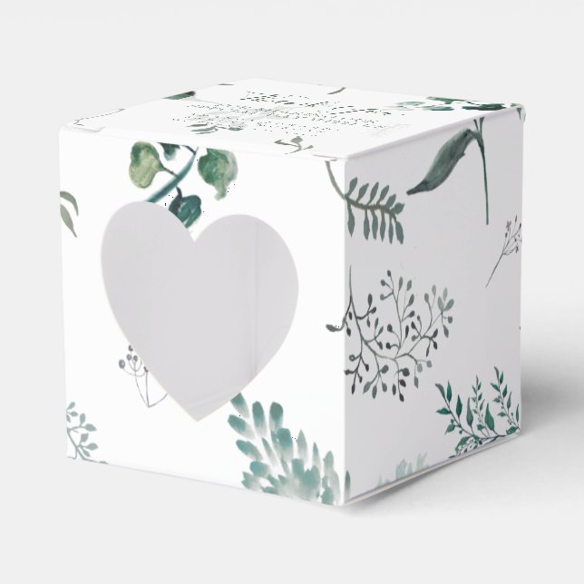 Caixa de Lembrança de Casamento de Eucalipto Verde (Frente)