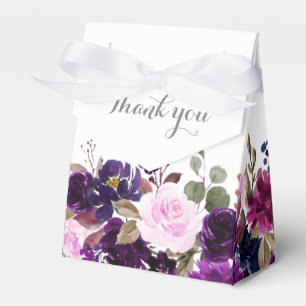 Caixa de lembrança de casamento floral lavanda rox