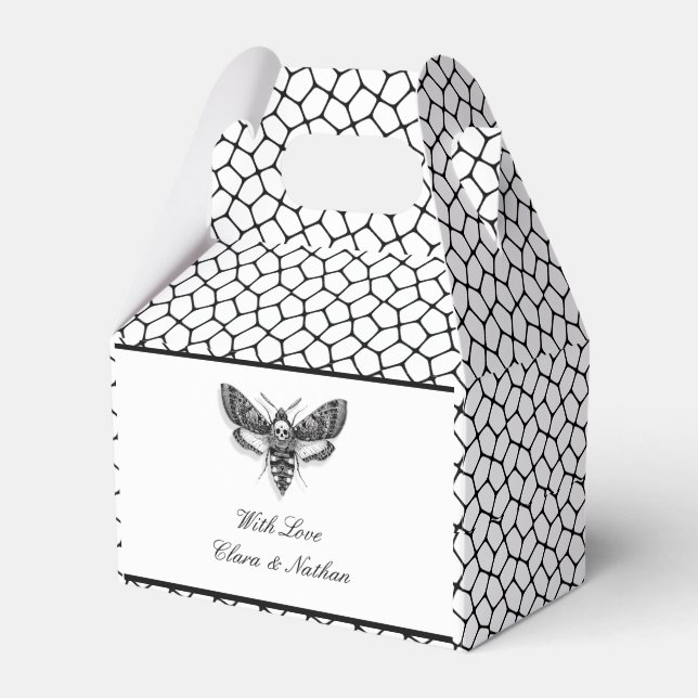 Caixa de Lembrança de Casamento Gótico – Mariposa  (Frente)