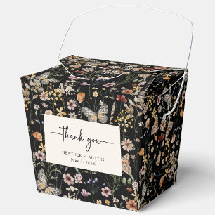 Caixa de Lembrança de Casamento Preta Boho