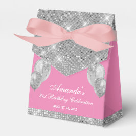 Caixa de Lembrança Rosa e Prata Glam Personalizáve
