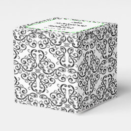 Caixa de Limão de Casamento de Damasco Preto e Bra