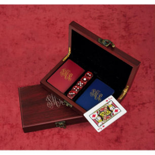 Caixa de Monograma de Script com Conjunto de 2 Pla