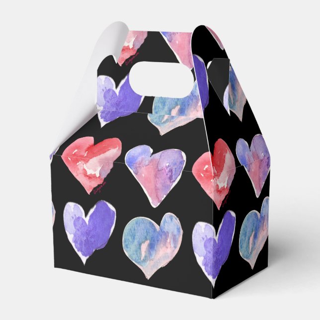 Caixa de Papel Violet Purple Black Hearts 5 (Frente)