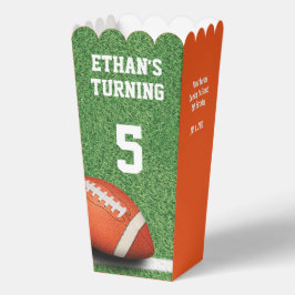 Caixa de pipoca de aniversário do tema futebol