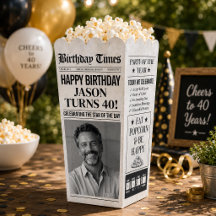 Caixa de Pipoca de Aniversário Personalizada, Caix