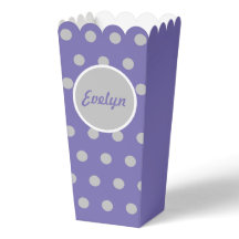 Caixa de pipoca de Bolinhas personalizada (Lavanda