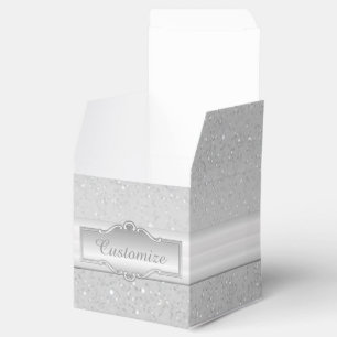 Caixa de prata elegante personalizada do favor do