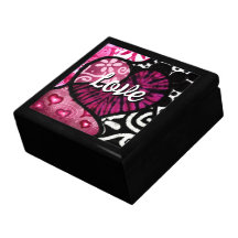 Abstrato Love Heart Pink Floral Bolinhas Pretas