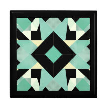Art Deco Geométrico Wooden Jewelry Keepsaokbox