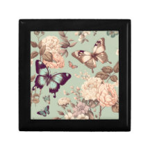 Borboletas e flores ω ε υ decoração verde clara