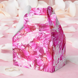 Caixa de presente cor-de-rosa da flor das peônias