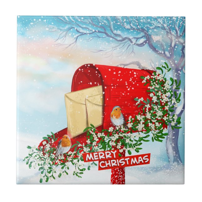 Caixa de Presente das Aves de inverno de Neve (Frente)