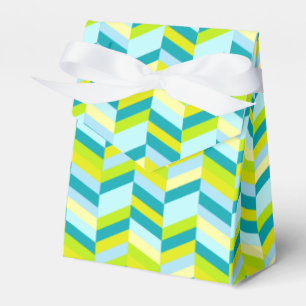 Caixa de presente de amostra de verde aqua Chevron
