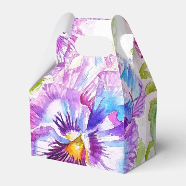 Caixa de Presente de Bolo de Casamento Violeta Flo (Frente)